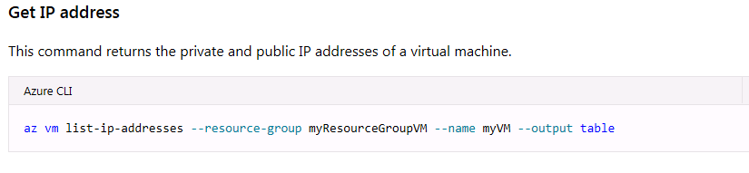 How to find IP Address of Virtual Machines in Azure using CLI